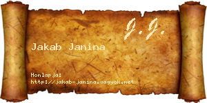 Jakab Janina névjegykártya